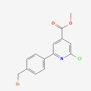 molecular formula C14H11BrClNO2 B8445391 Methyl 2-(4-(bromomethyl)phenyl)-6-chloroisonicotinate 