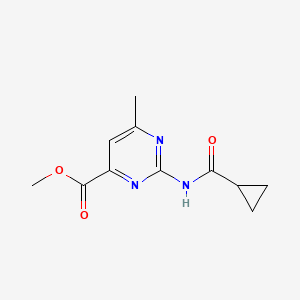 molecular formula C11H13N3O3 B8445413 Methyl 2-(cyclopropanecarboxamido)-6-methylpyrimidine-4-carboxylate 