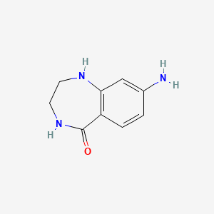 molecular formula C9H11N3O B8445441 8-Amino-1,2,3,4-tetrahydro-benzo[e][1,4]diazepin-5-one 