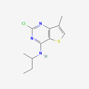 molecular formula C11H14ClN3S B8445561 2-Chloro-7-methyl-4-(1-methylpropylamino)thieno[3,2-d]pyrimidine 