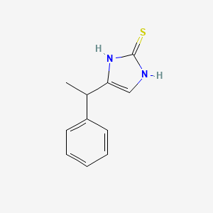 molecular formula C11H12N2S B8445563 4-(1-Phenyl-ethyl)-1,3-dihydro-imidazole-2-thione 