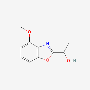 molecular formula C10H11NO3 B8445572 2-(1-Hydroxyethyl)-4-methoxybenzoxazole 