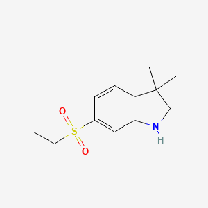 molecular formula C12H17NO2S B8445638 6-Ethanesulfonyl-3,3-dimethyl-2,3-dihydro-1H-indole 