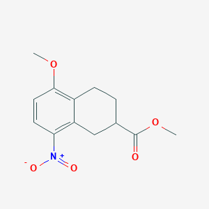 molecular formula C13H15NO5 B8445650 Methyl 5-methoxy-8-nitro-1,2,3,4-tetrahydronaphthalene-2-carboxylate 