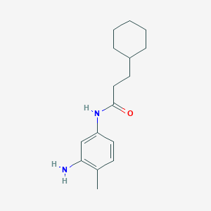 molecular formula C16H24N2O B8445673 N-(3-amino-4-methylphenyl)-3-cyclohexylpropionamide 