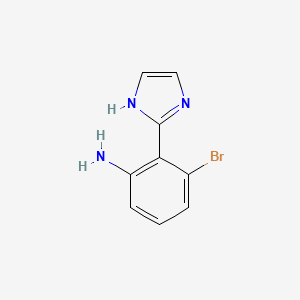 molecular formula C9H8BrN3 B8445683 3-bromo-2-(1H-2-imidazolyl)aniline 