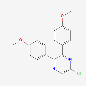 molecular formula C18H15ClN2O2 B8445720 2,3-Bis(p-methoxyphenyl)-5-chloropyrazine 