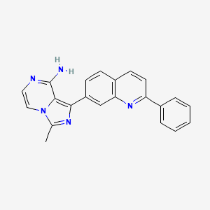 molecular formula C22H17N5 B8445745 3-Methyl-1-(2-phenylquinolin-7-yl)imidazo[1,5-a]pyrazin-8-amine 