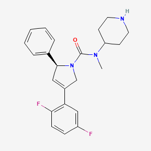 molecular formula C23H25F2N3O B8445748 (2S)-4-(2,5-Difluorophenyl)-N-methyl-2-phenyl-N-piperidin-4-YL-2,5-dihydro-1H-pyrrole-1-carboxamide 