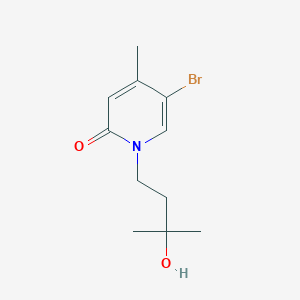 molecular formula C11H16BrNO2 B8445788 5-bromo-1-(3-hydroxy-3-methylbutyl)-4-methylpyridin-2(1H)-one 