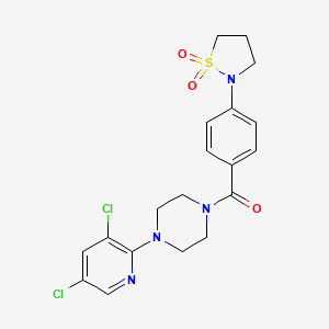 molecular formula C19H20Cl2N4O3S B8445813 [4-(3,5-Dichloropyridin-2-yl)piperazin-1-yl][4-(1,1-dioxo-1lambda6-isothiazolidin-2-yl)phenyl]methanone 