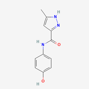 molecular formula C11H11N3O2 B8445828 5-Methyl-1H-pyrazole-3-carboxylic acid (4-hydroxy-phenyl)-amide 