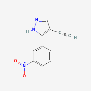 molecular formula C11H7N3O2 B8445837 4-Ethynyl-3-(3-nitrophenyl)-1H-pyrazole 