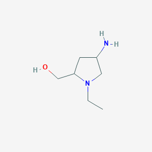 molecular formula C7H16N2O B8445859 3-Amino-1-ethyl-5-hydroxymethyl pyrrolidine 