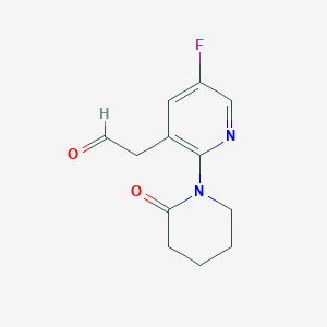 molecular formula C12H13FN2O2 B8445863 [5-Fluoro-2-(2-oxopiperidin-1-yl)pyridin-3-yl]acetaldehyde 