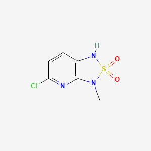 molecular formula C6H6ClN3O2S B8445864 5-Chloro-3-methyl-1,3-dihydro[1,2,5]thiadiazolo[3,4-b]pyridine 2,2-dioxide 