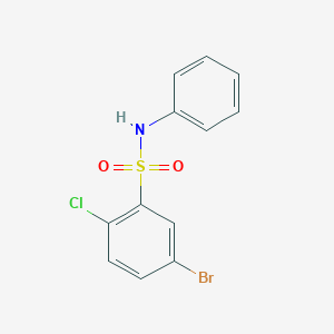molecular formula C12H9BrClNO2S B8445872 5-Bromo-2-chloro-N-phenyl-benzenesulfonamide 