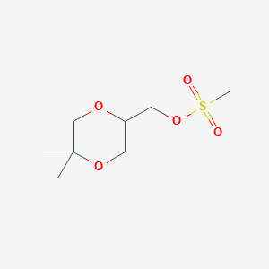molecular formula C8H16O5S B8445897 (5,5-Dimethyl-1,4-dioxan-2-yl)methyl methanesulfonate 