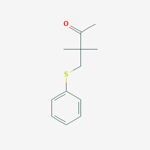 molecular formula C12H16OS B8445921 3,3-Dimethyl-4-(phenylthio)-2-butanone 