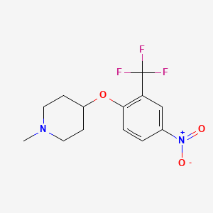 molecular formula C13H15F3N2O3 B8445968 4-(N-methylpiperidin-4-yl)oxy-3-trifluoromethyl-1-nitrobenzene 