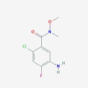 molecular formula C9H10ClFN2O2 B8445999 5-Amino-2-chloro-4-fluoro-N-methoxy-N-methylbenzamide 