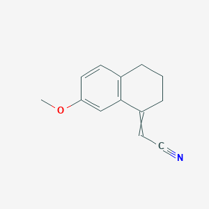 molecular formula C13H13NO B8446001 (1,2,3,4-Tetrahydro-7-methoxy-1-naphthylidene)acetonitrile 