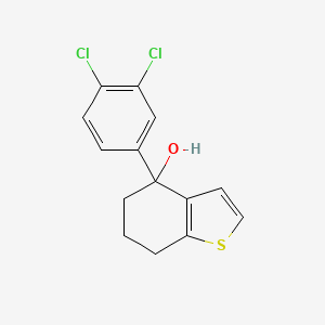 molecular formula C14H12Cl2OS B8446044 4-(3,4-Dichlorophenyl)-4,5,6,7-tetrahydrobenzo[b]thiophen-4-ol 