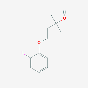 molecular formula C11H15IO2 B8446125 4-(2-Iodophenoxy)-2-methylbutan-2-ol 