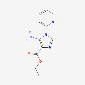 molecular formula C11H12N4O2 B8446145 5-Amino-4-ethoxycarbonyl-1-(2-pyridyl)imidazole 