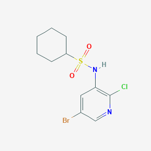 molecular formula C11H14BrClN2O2S B8446250 N-(5-bromo-2-chloropyridin-3-yl)cyclohexanesulfonamide 