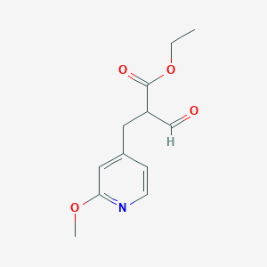 molecular formula C12H15NO4 B8446662 Ethyl 2-formyl-3-(2-methoxy-4-pyridyl)propionate CAS No. 72716-88-2