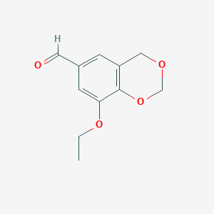 molecular formula C11H12O4 B8446700 8-ethoxy-4H-benzo[1,3]dioxine-6-carbaldehyde 