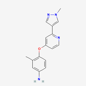 molecular formula C16H16N4O B8446717 3-methyl-4-(2-(1-methyl-1H-pyrazol-4-yl)pyridin-4-yloxy)benzenamine 