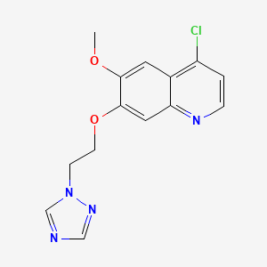 molecular formula C14H13ClN4O2 B8446719 4-Chloro-6-methoxy-7-(2-([1,2,4]-triazol-1-yl)ethoxy)quinoline 