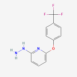 molecular formula C12H10F3N3O B8446734 2-Hydrazino-6-(4-trifluoromethylphenoxy)pyridine 
