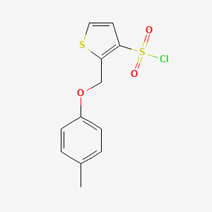 molecular formula C12H11ClO3S2 B8446742 2-[(4-Methylphenoxy)methyl]thiophene-3-sulfonyl chloride 