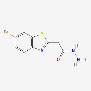 molecular formula C9H8BrN3OS B8446754 2-(6-Bromobenzo[d]thiazol-2-yl)acetohydrazide 