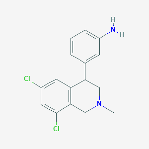 molecular formula C16H16Cl2N2 B8446760 3-(6,8-Dichloro-2-methyl-1,2,3,4-tetrahydroisoquinolin-4-yl)aniline 