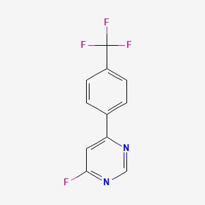 molecular formula C11H6F4N2 B8446770 Pyrimidine, 4-fluoro-6-[4-(trifluoromethyl)phenyl]- 