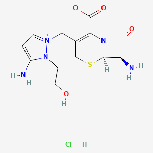 (6R,7R)-7-amino-3-[[3-amino-2-(2-hydroxyethyl)pyrazol-1-ium-1-yl]methyl]-8-oxo-5-thia-1-azabicyclo[4.2.0]oct-2-ene-2-carboxylate;hydrochloride