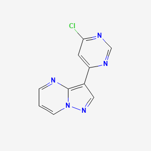 molecular formula C10H6ClN5 B8446827 3-(6-Chloropyrimidin-4-yl)pyrazolo[1,5-a]pyrimidin 