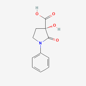 molecular formula C11H11NO4 B8446857 (S)-3-hydroxy-2-oxo-1-phenylpyrrolidine-3-carboxylic acid 