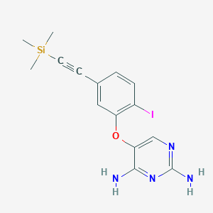 5-{2-Iodo-5-[(trimethylsilyl)ethynyl]phenoxy}pyrimidine-2,4-diamine