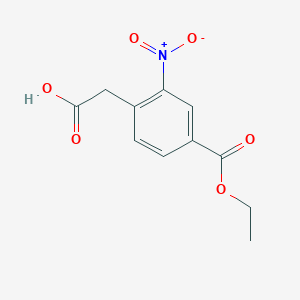 molecular formula C11H11NO6 B8446881 Ethyl 4-(carboxymethyl)-3-nitrobenzoate 