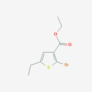 molecular formula C9H11BrO2S B8446909 2-Bromo-5-ethyl-thiophene-3-carboxylic acid ethyl ester 