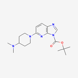 molecular formula C18H27N5O2 B8446917 5-(4-Dimethylamino-piperidin-1-yl)-imidazo[4,5-b]pyridine-3-carboxylic acid tert-butyl ester 