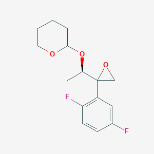 molecular formula C15H18F2O3 B8446956 2-(2,5-Difluorophenyl)-2-[(1R)-1-(3,4,5,6-tetrahydro-2H-pyran-2-yloxy)ethyl]oxirane CAS No. 241479-70-9