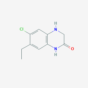 molecular formula C10H11ClN2O B8447024 6-Chloro-7-ethyl-3,4-dihydroquinoxaline-2-one 