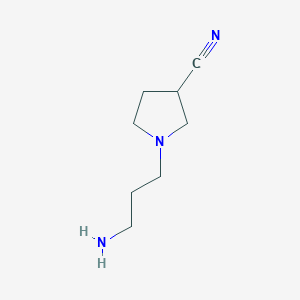 molecular formula C8H15N3 B8447060 1-(3-Aminopropyl)-3-pyrrolidinecarbonitrile 