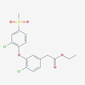 molecular formula C17H16Cl2O5S B8447109 Ethyl {4-chloro-3-[2-chloro-4-(methylsulfonyl)phenoxy]phenyl}acetate 